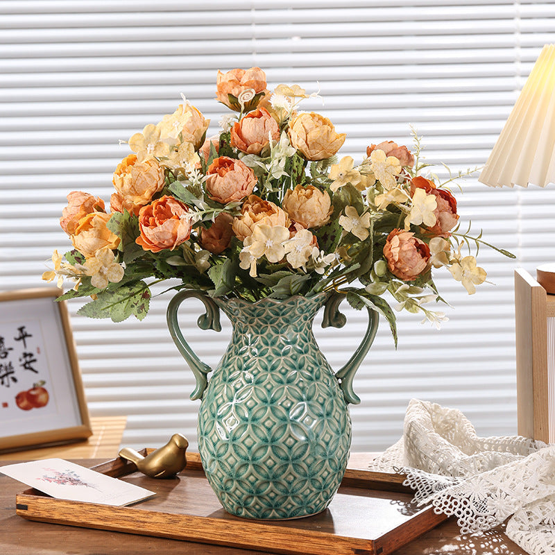 American Retro Relief Vase for Rose and Home Decor