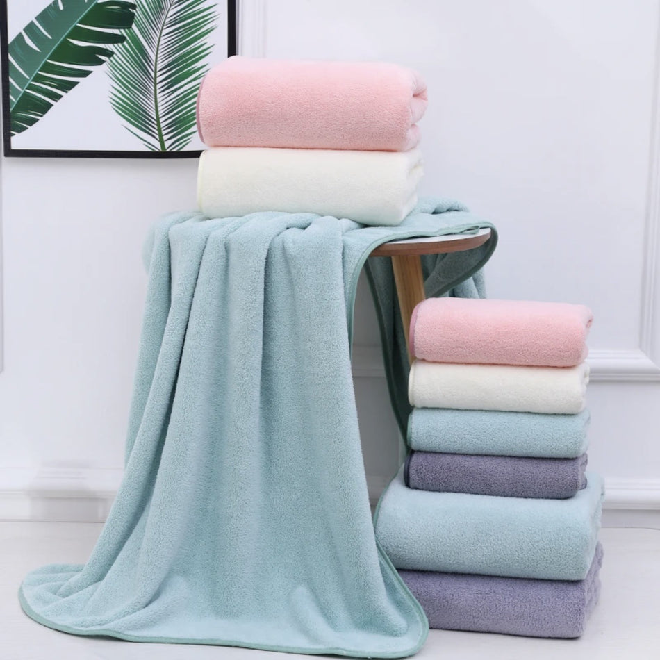 Snowflake Velvet Three-Piece Towel Set – Face, Hair & Body Combo