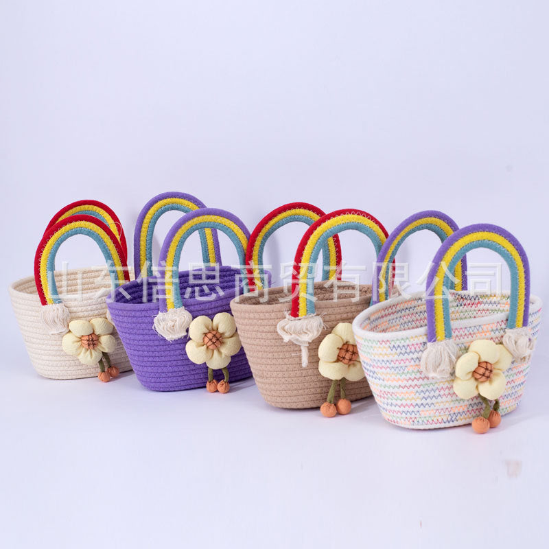 Wholesale Woven Gift & Fruit Basket | Rainbow Handbag Style