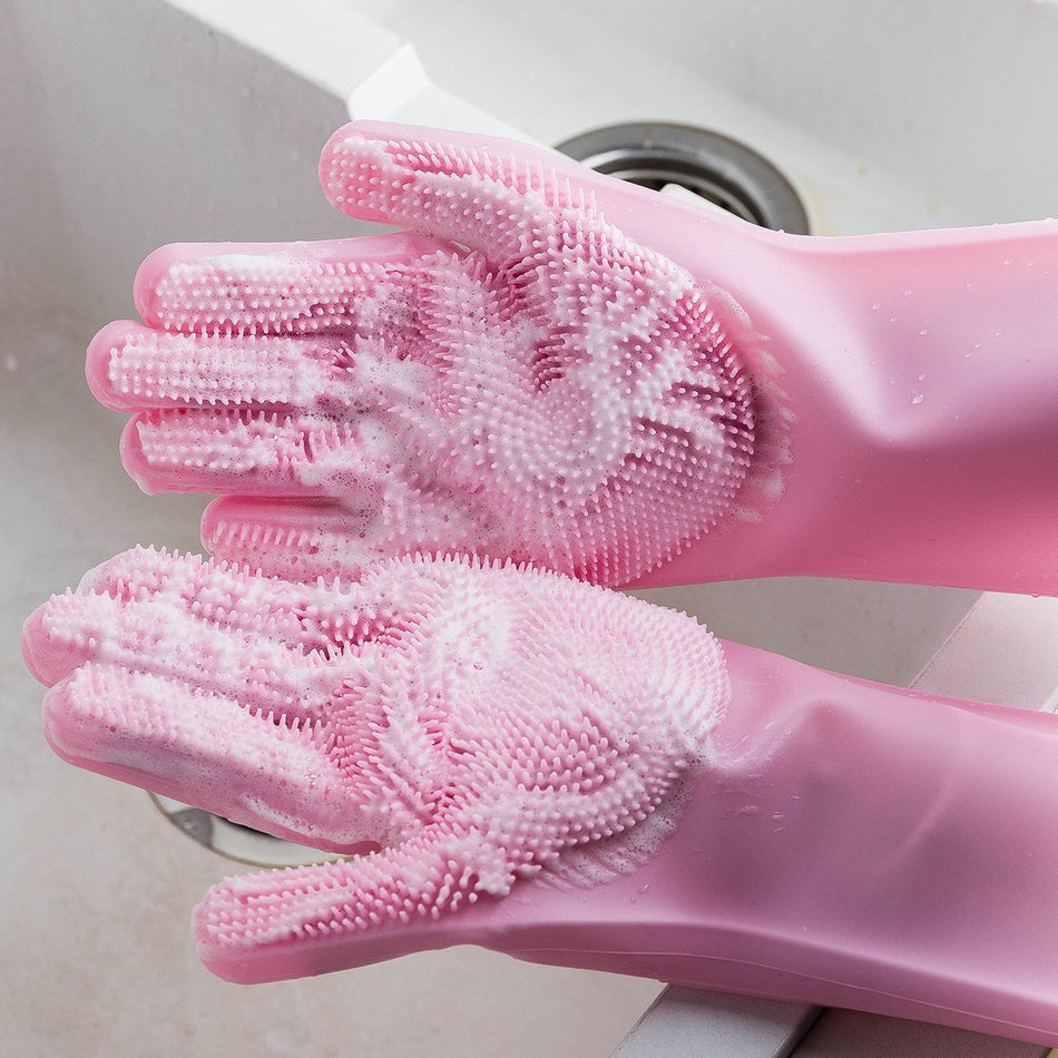 Silicone Heat-Resistant Kitchen Cleaning Gloves