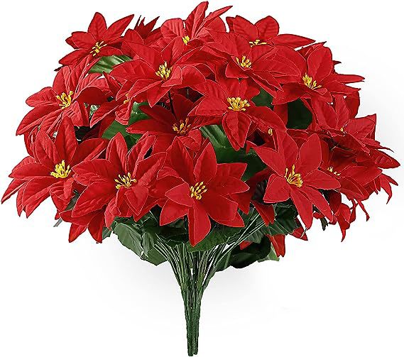 Artificial Poinsettia Christmas Flower – Indoor & Outdoor Décor