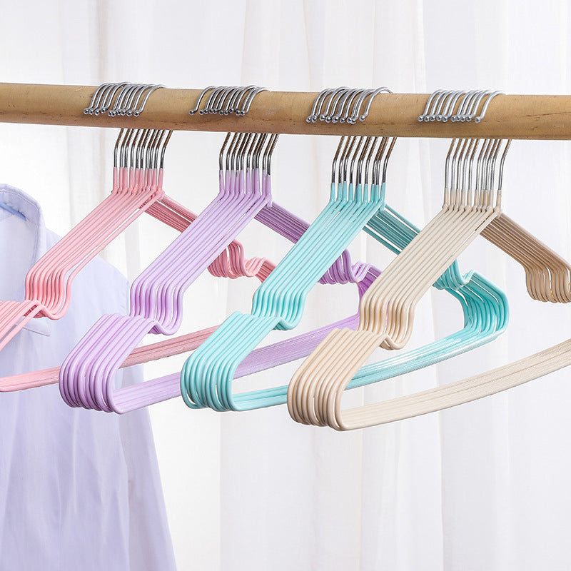 Bold Metal-Plastic Clothes Hanger with Groove (10 pc)