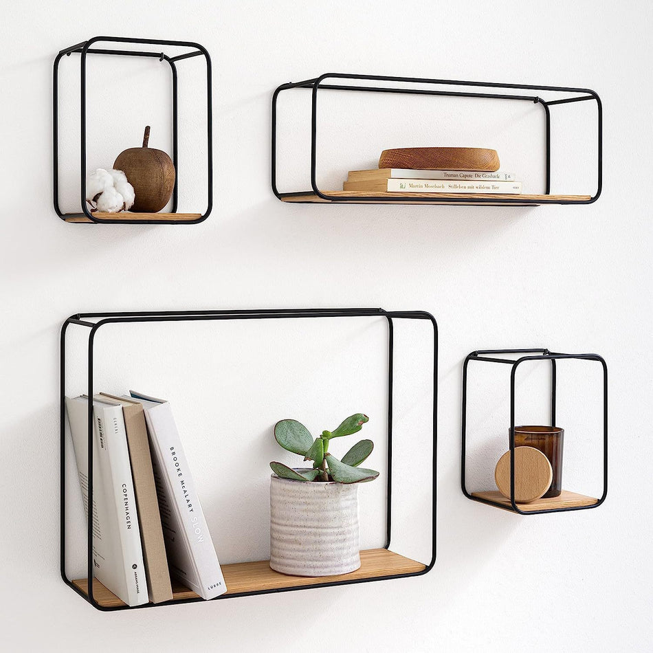 Wall-Mounted Folding Iron Storage Rack – Multi-Room Organizer