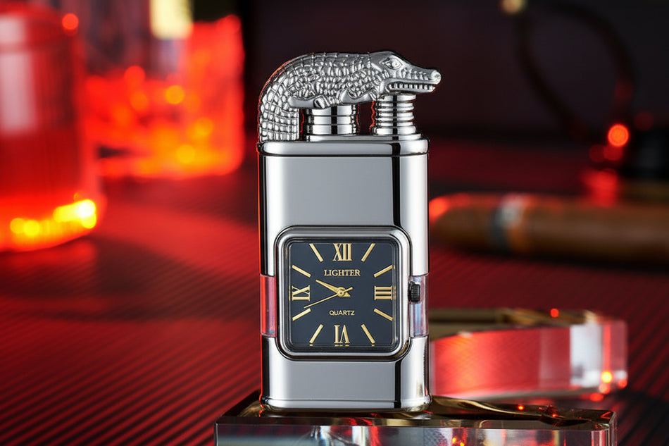 3D Pattern Double Flame Inflatable Multi-Function Lighter