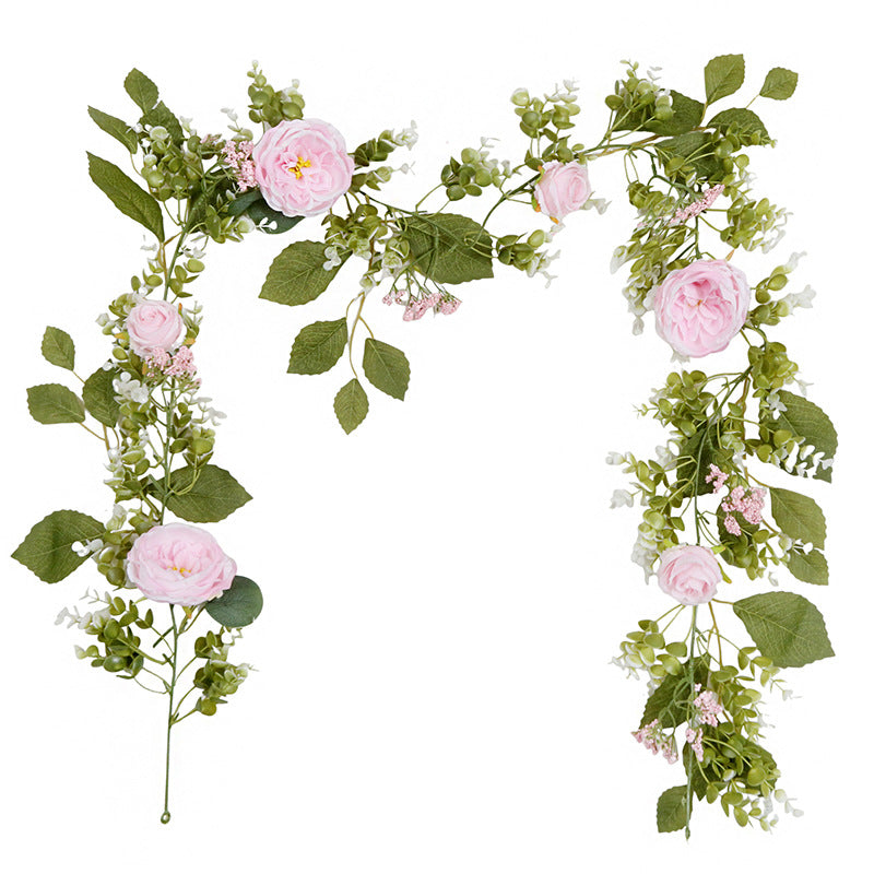 Simulated Eucalyptus Peony Rose Artificial Rattan Decor