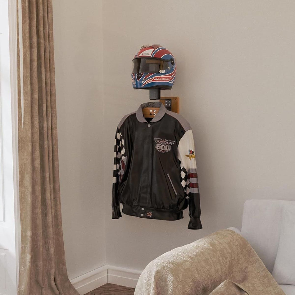 Wooden Tactical Helmet Rack – Wall Mounted