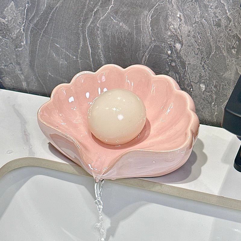Shell-Style Light Luxury Draining Soap Box for Bathroom