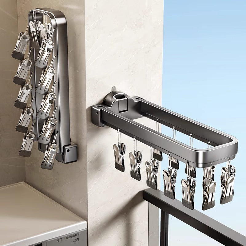 Suction Cup Folding Socks Drying Rack – Seamless Multi-Clip Baby Clothes Hanger for Balcony & Household Use in Nepal