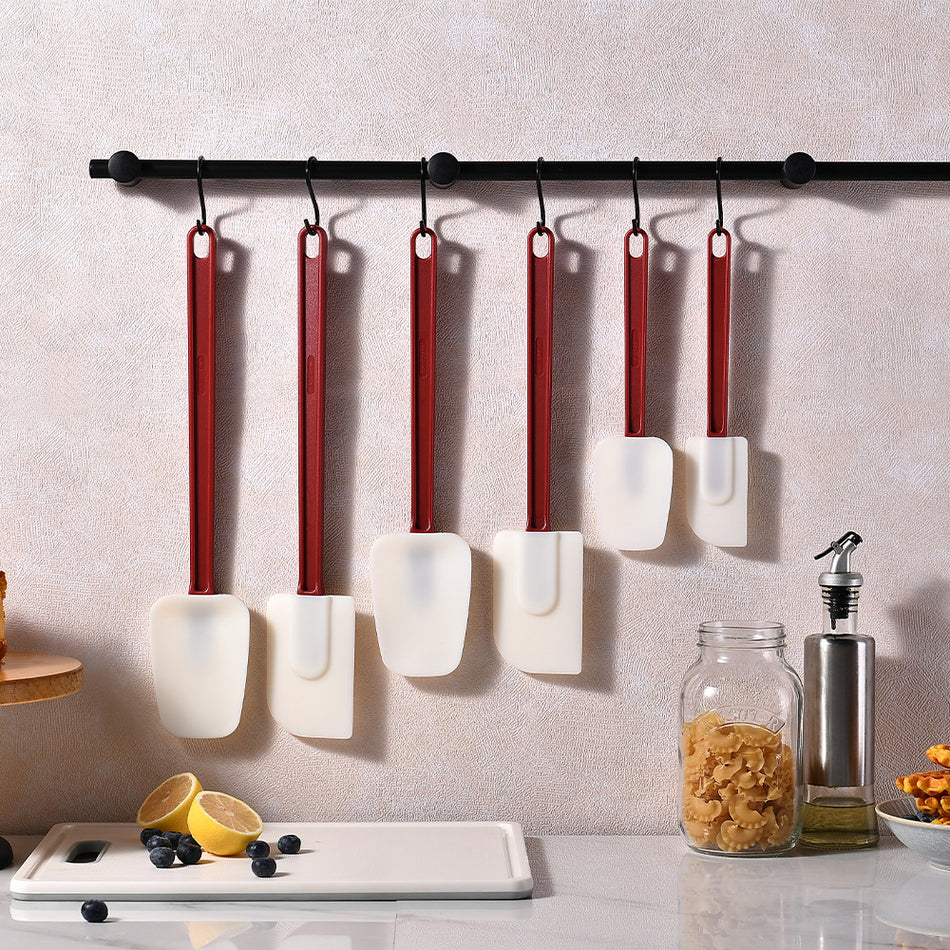 Silicone Butter Scraper Set – 3-Piece Extended Handle Baking Tool