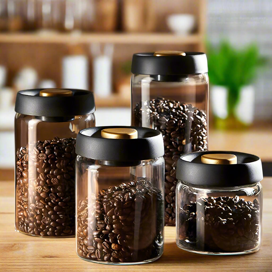 Vacuum-Sealed Coffee & Tea Glass Storage Jar