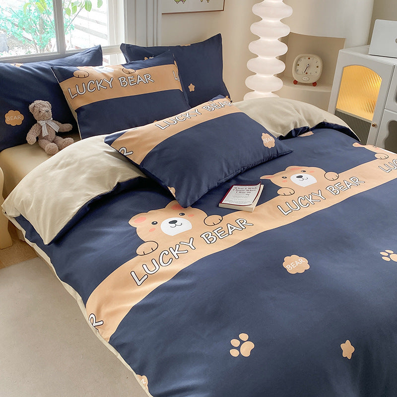 Washed Cotton Dorm Quilt & Sheet Set