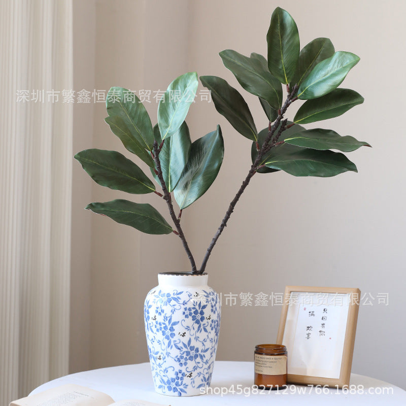 Artificial Magnolia Leaf Potted Green Plant Home Wedding Decor