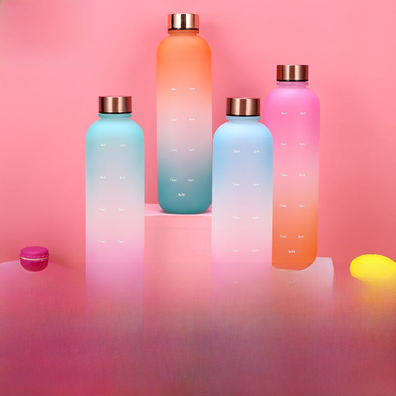 1L Gradient Sports Bottle – Frosted & Stylish with Lid
