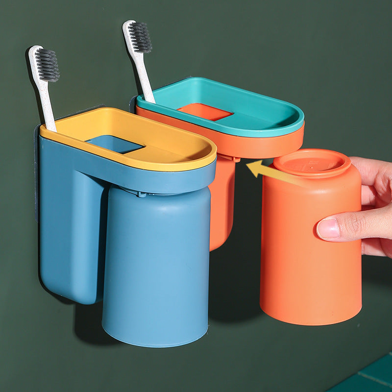 Toothbrush & Paste Dispenser Set – No-Drill Wall Mount