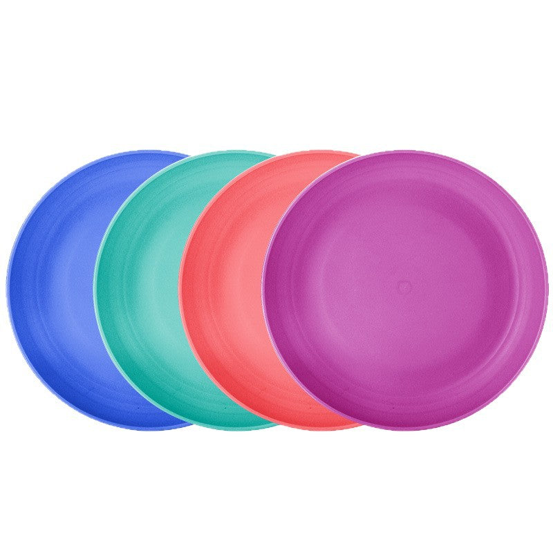 Wheat Straw Round Dinner Plate Set 23cm Eco-Friendly Tableware