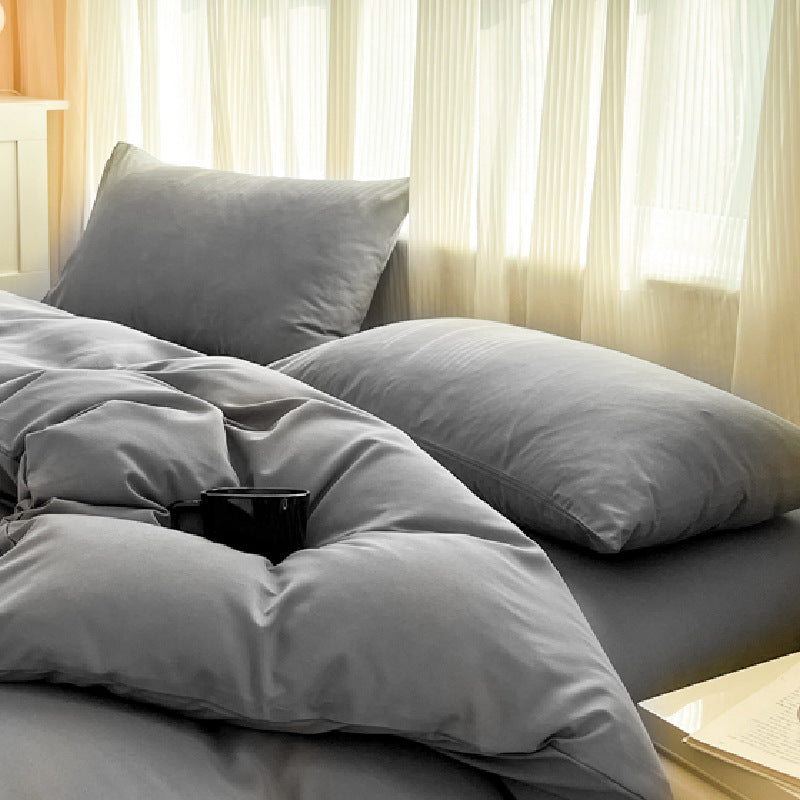Solid Color Sanding Pillowcase for Simple Bedding