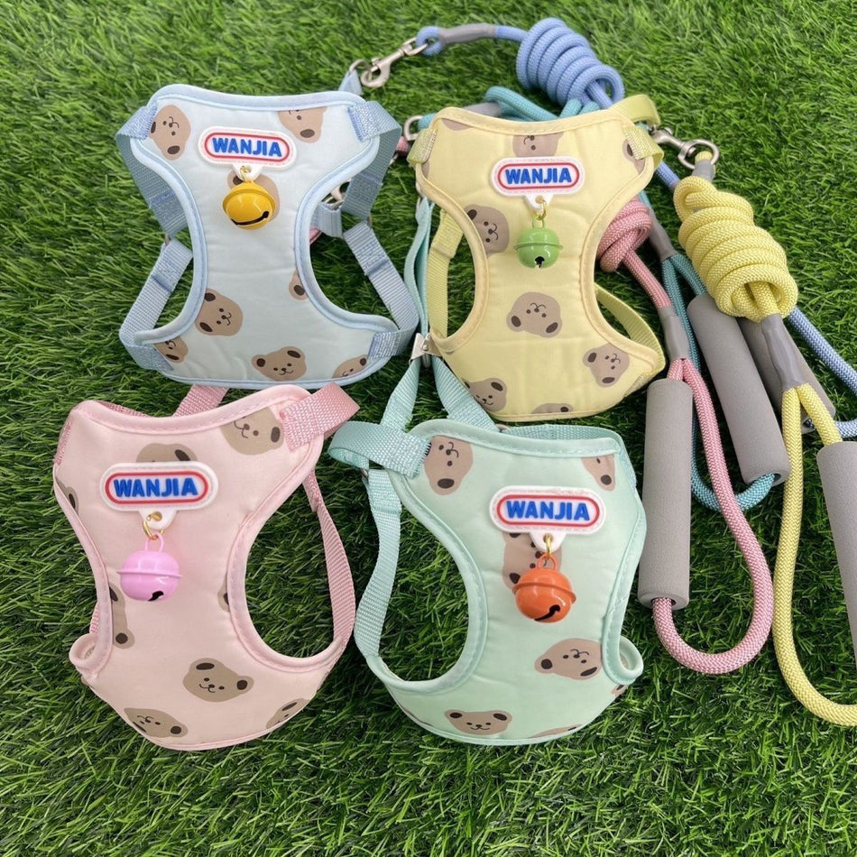 Small Dog Walking Leash Vest Adjustable Telescopic Harnesses