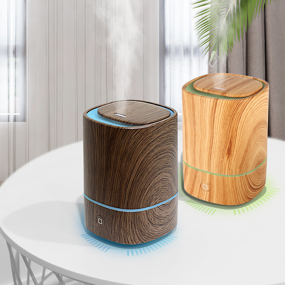 Cross-Border Wood Grain Ultrasonic Aromatherapy Diffuser – USB Colorful Atmosphere Light Humidifier