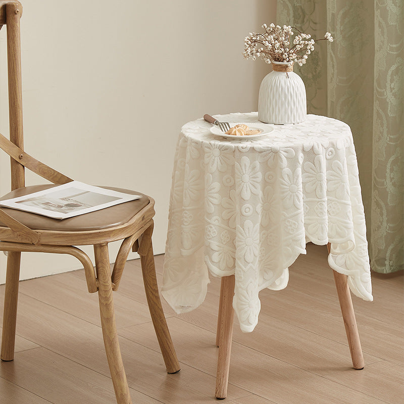 Sunflower Lace Round Tablecloth – Small Space Home Decor