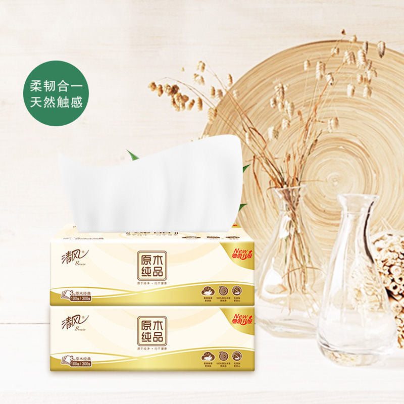 Wood Pulp 3-Layer Facial Tissue Pack