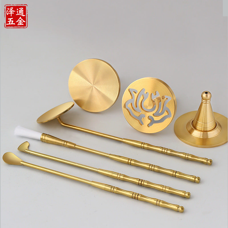 7-Piece Brass Incense Tool Set for Home & Rituals