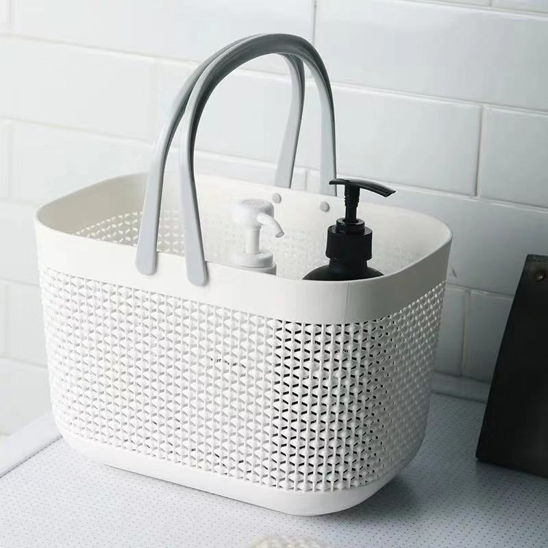 Portable Plastic Bath Basket | Bathroom Storage Organizer