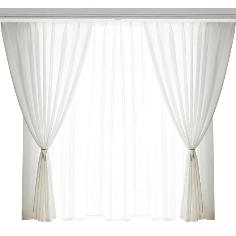 White Transparent Punch-Free Window Gauze Curtain