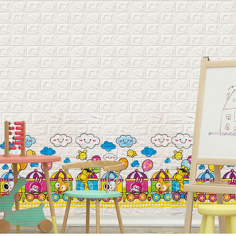 3D Anti-Collision Cartoon Wallpaper – Kids’ Room Decor