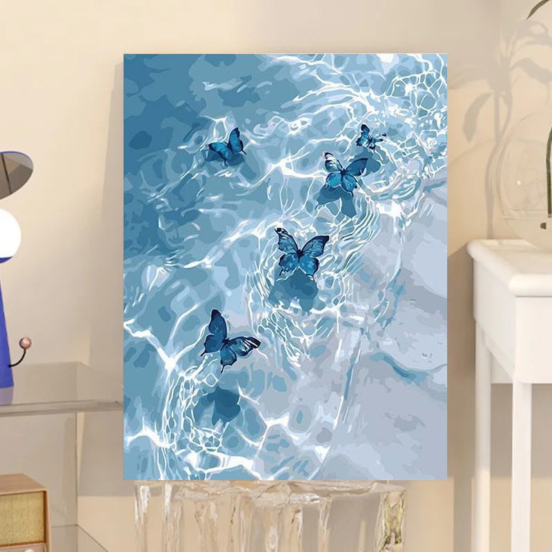 DIY Digital Oil Painting – Butterfly & Landscape Art 🎨