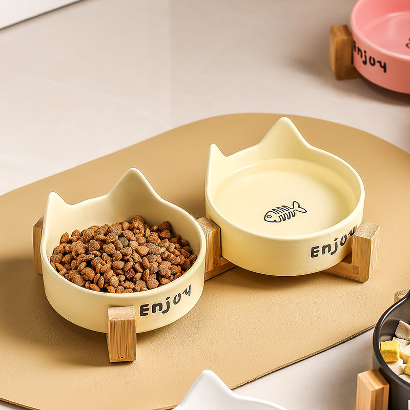 Black Ceramic Pet Bowl – Anti-Knock Dog & Cat Food and Water Bowl Nepal