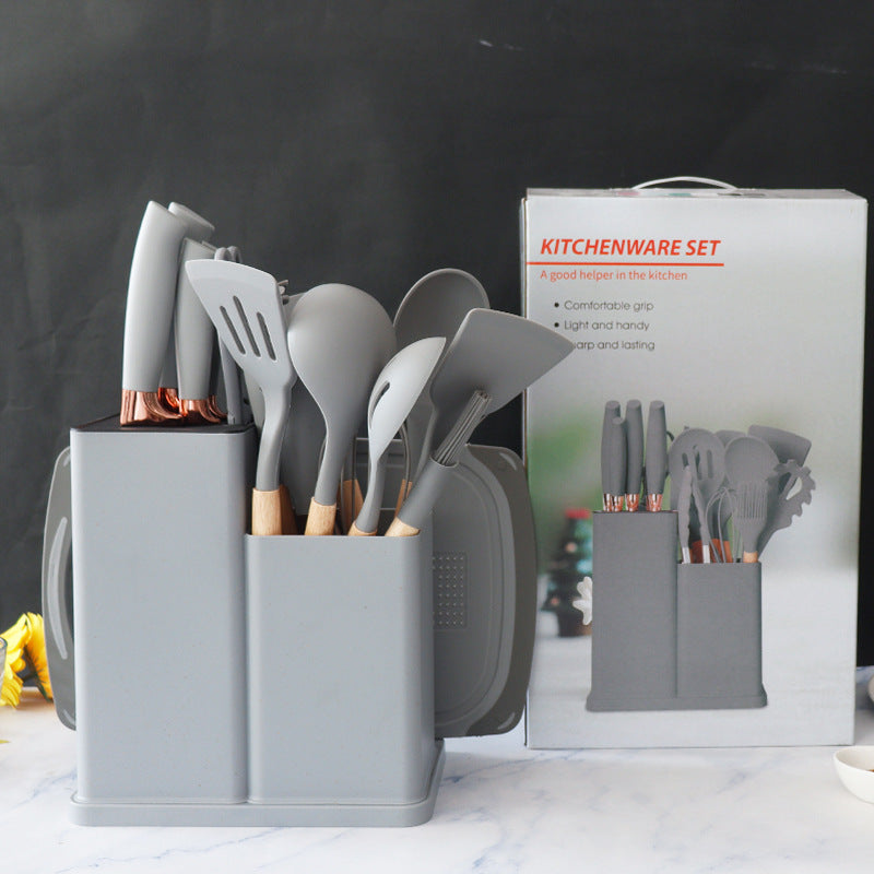 19-Piece Non-Stick Silicone Kitchen Utensil Set – Heat-Resistant Spatula, Soup Spoon & Cutter Kit for Household Use & Wholesale Nepal