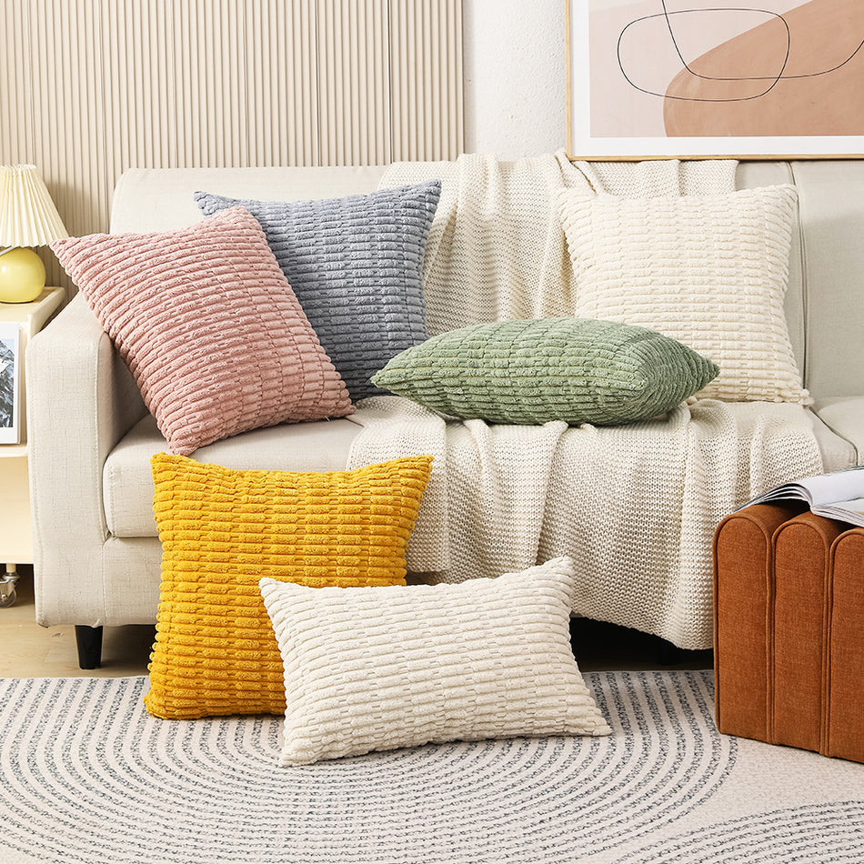 Corduroy Pillow Case Nordic Solid Color Square Cushion