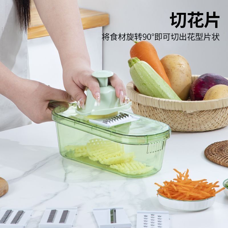 Essential Multifunctional Vegetable Slicer with Hand Guard | Plastic Kitchen Cutter for Potato, Carrot, Cucumber & More