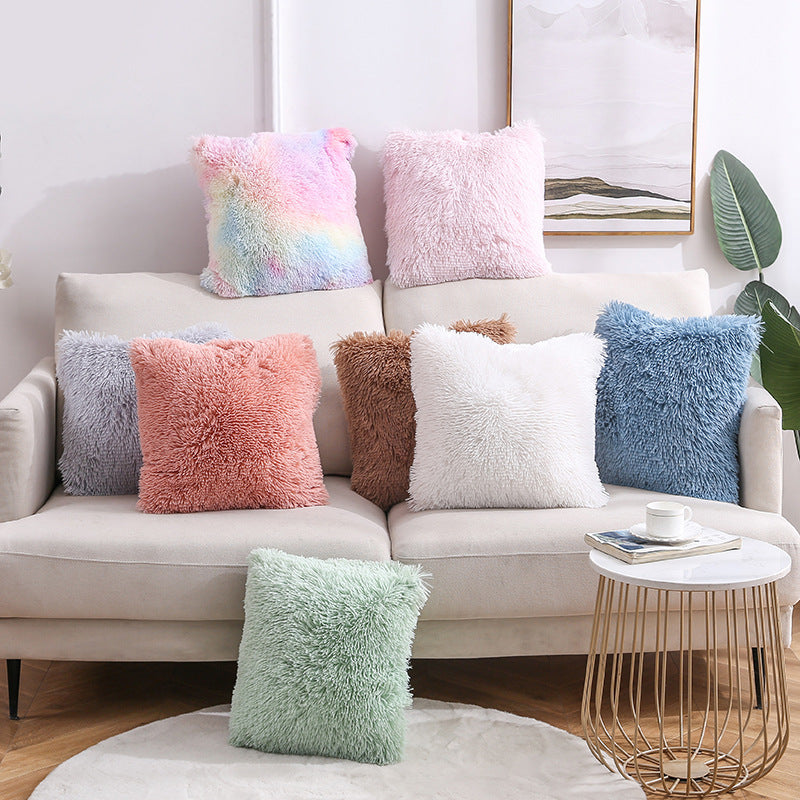 2024 Sea Velvet Pillow Case – Solid Color Plush Cushion