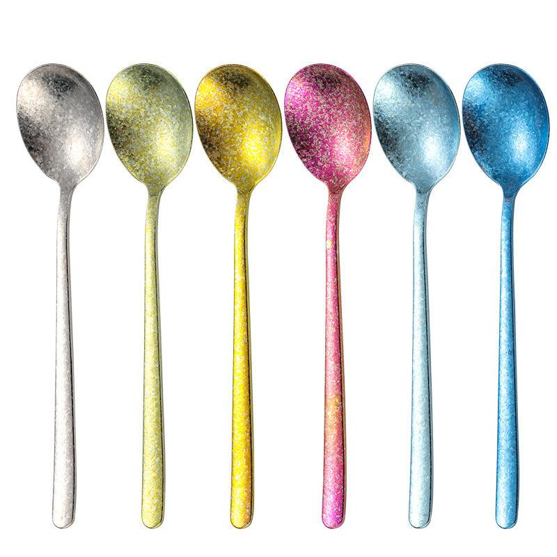 Pure Titanium Korean-Style Soup Spoon Ice Flower Set