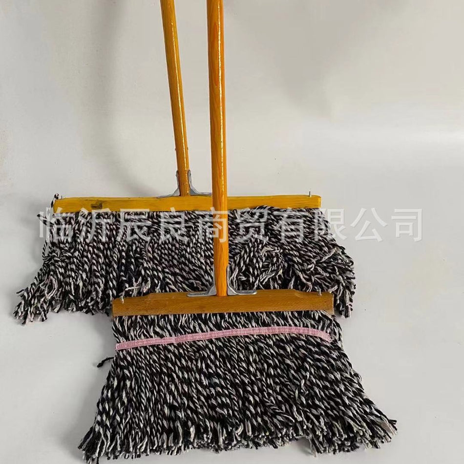 Wooden Cotton Mop – Large 60cm Wide Mop with Wooden Handle for Household & Commercial Cleaning