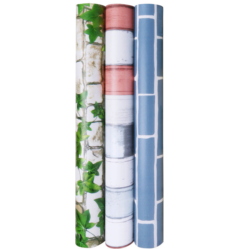 Solid Color Brick PVC Self-Adhesive Waterproof Wallpaper