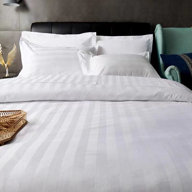 Pure White Satin Quilt Cover Hotel-Quality Soft Bedding