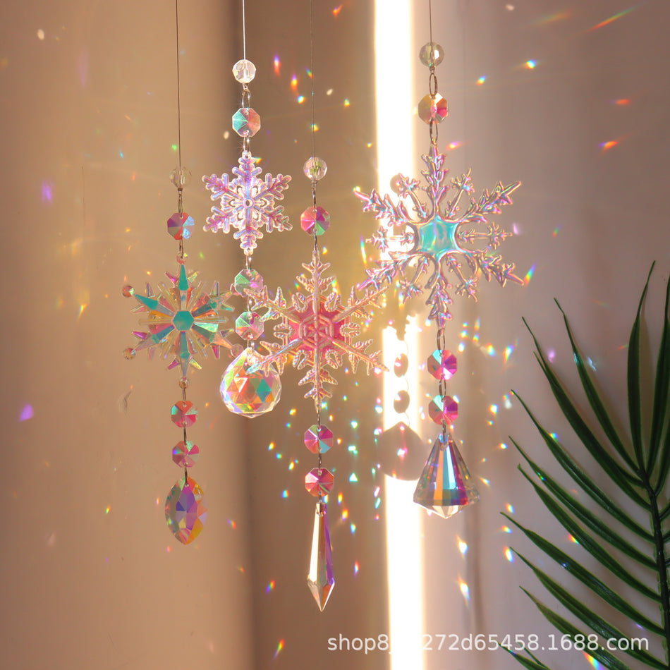 Snowflake Crystal Dream Catcher – Christmas Suncatcher