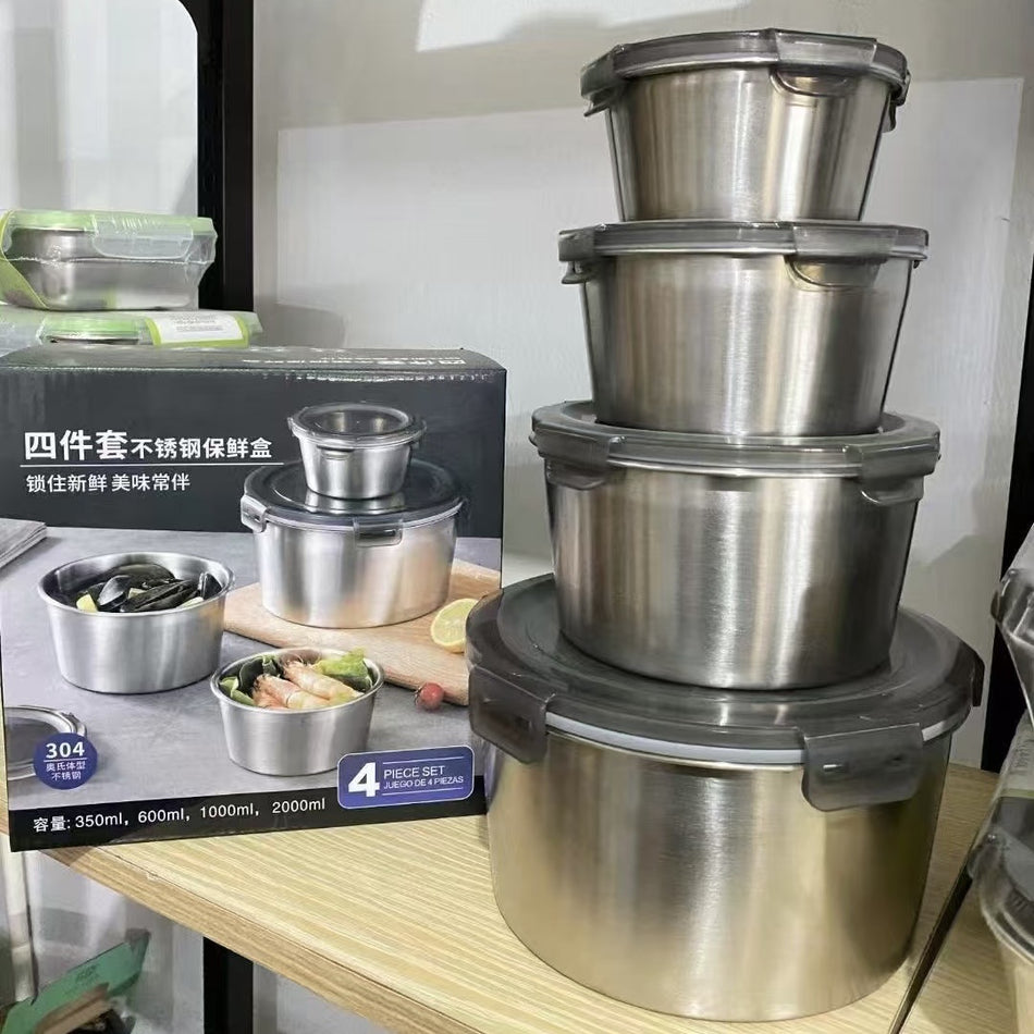 Round Stainless Steel Food Preservation Set