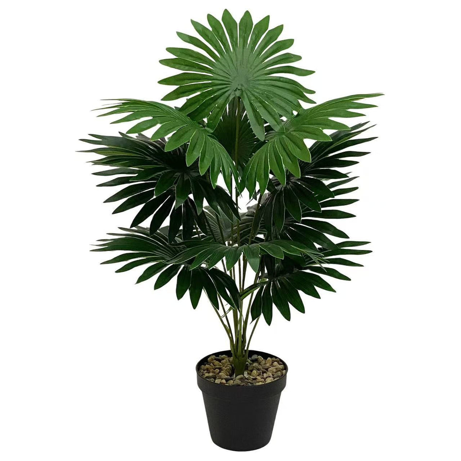 Simulation Fan Palm Leaf Artificial Green Potted Plant Decor