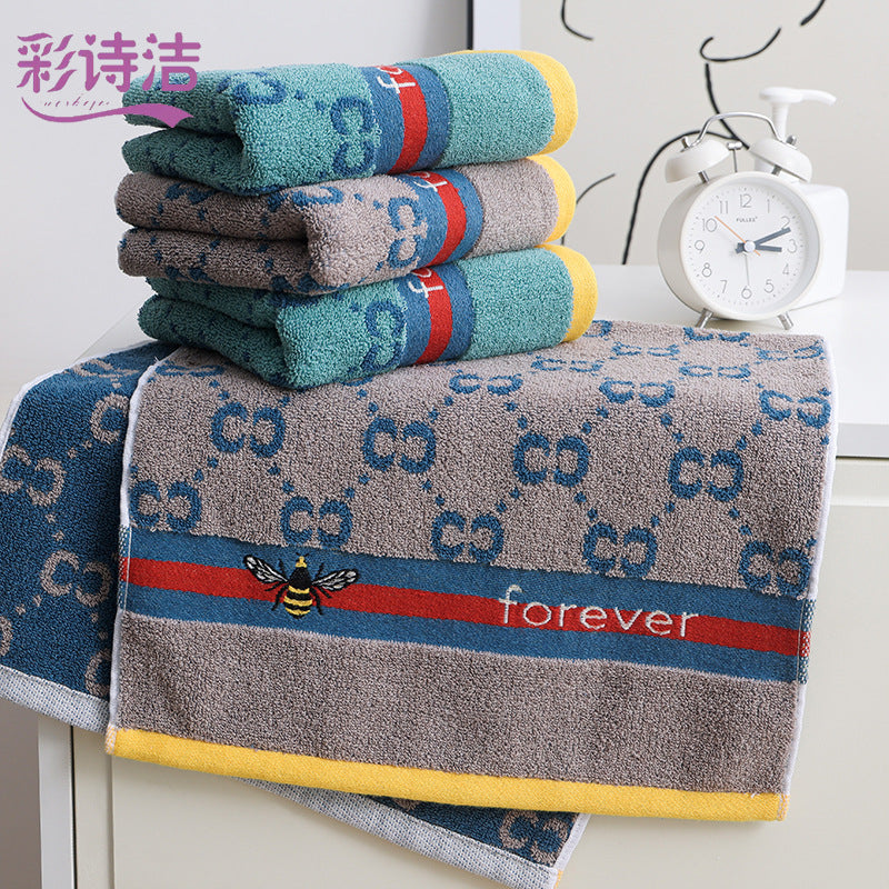 Bee Jacquard Thick Cotton Face & Hand Towel
