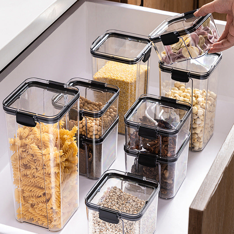 Transparent Sealed Cereal Storage Jar for Kitchen