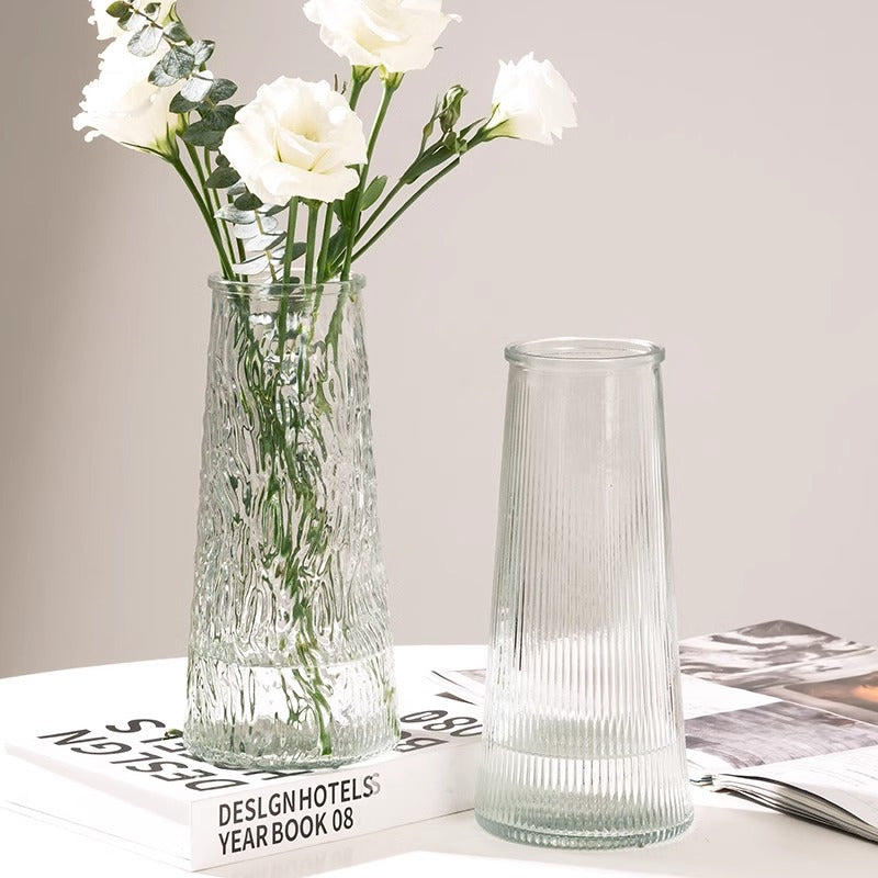 Conical Glass Vase – Large Transparent Scandinavian Style