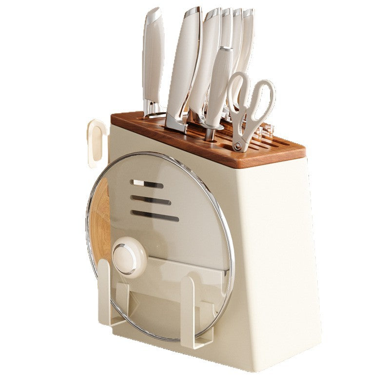 Solid Wood Countertop Knife Rack – Ventilated and Drainable