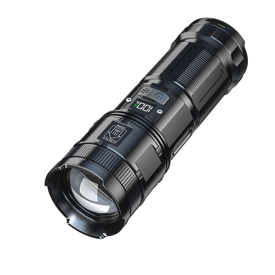 Cross-Border Rechargeable LED Flashlight – Zoomable Long-Range Emergency Torch with Strong Light & Multi-Function Features