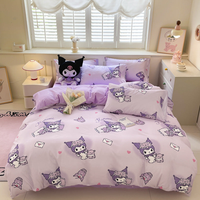 Sanrio Cotton Cartoon Bed Sheet & Quilt Cover Set