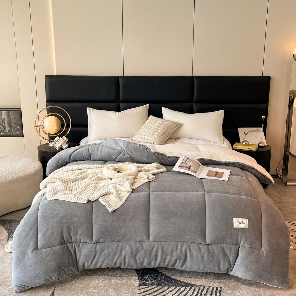 Simple Pure Color Milk Velvet Hug Quilt Winter Warmth