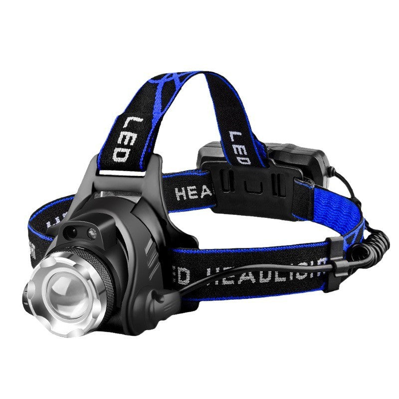 Wholesale Waterproof LED Headlamp – Rechargeable Induction Strong Light Head-Mounted Lamp for Night Fishing & Outdoor Use