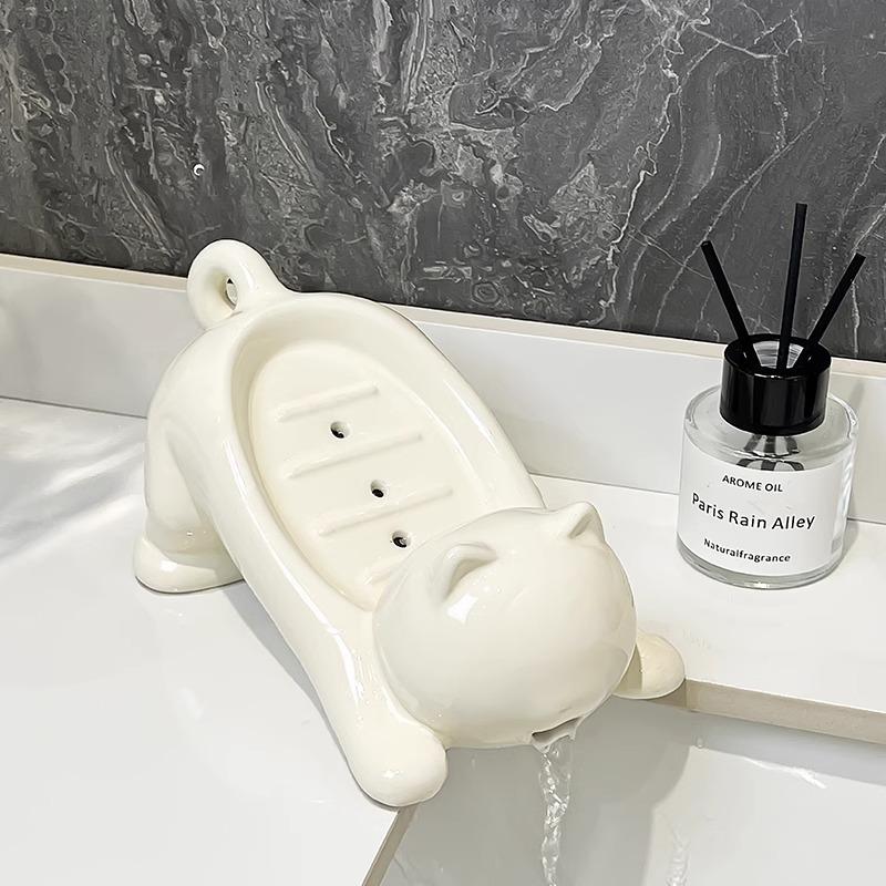 Cute Soap Box with Foaming Net & Drain Tray